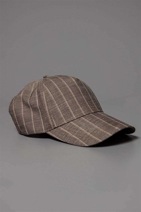Enrico Marinelli Bej Çizgili Şapka