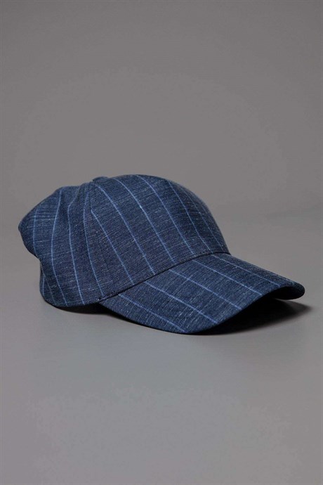 Enrico Marinelli Mavi Çizgili Şapka