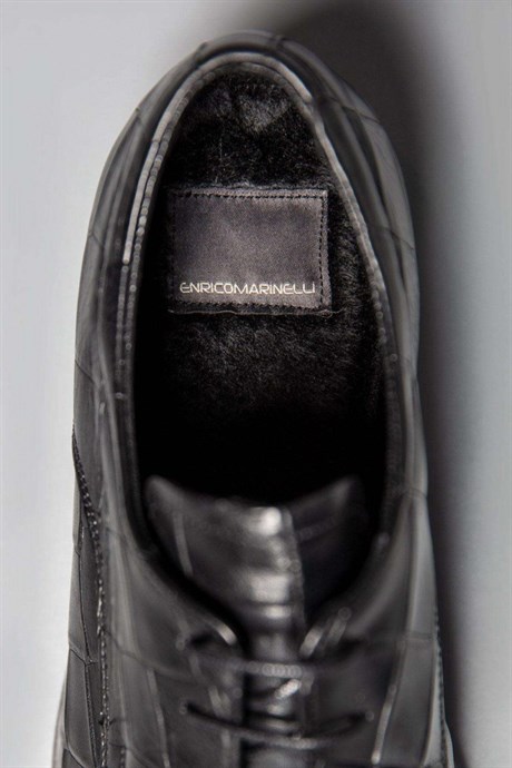 Enrico Marinelli Siyah Deri Klasik Ayakkabı