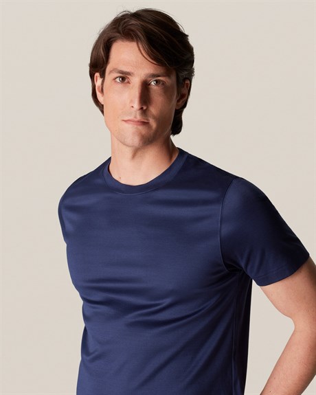 Eton Mavi Sıfır Yaka T-shirt