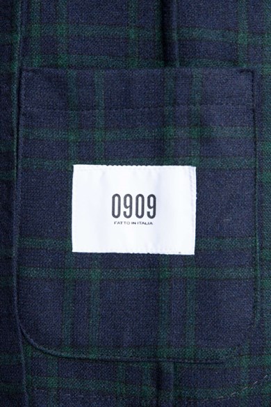 0909 Lacivert Yeşil Kareli Ceket