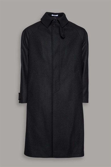 0909 Siyah Klasik Yün Palto