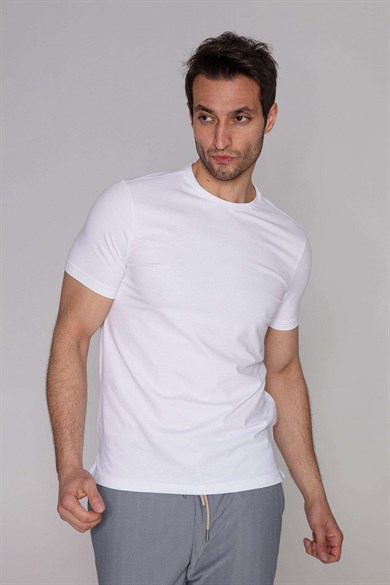 Enrico Marinelli Beyaz Basic T-shirt