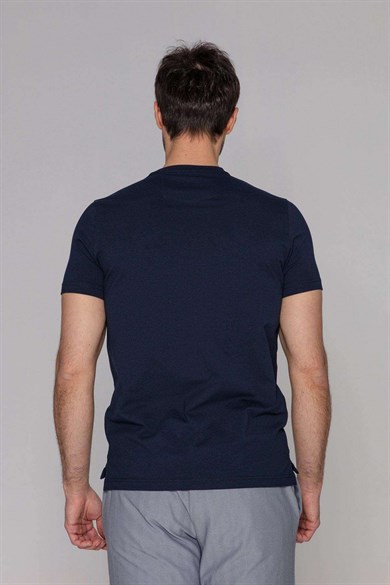 Enrico Marinelli Lacivert Basic T-shirt