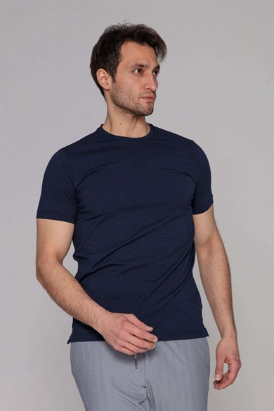 Enrico Marinelli Lacivert Basic T-shirt