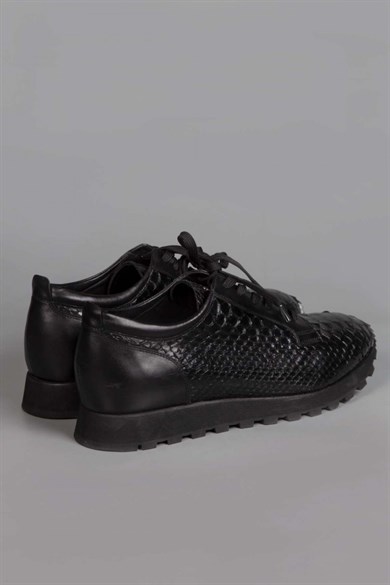 Enrico Marinelli Siyah Bağcıklı Spor Ayakkabı