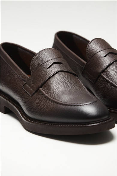 Kahverengi Makosen Erkek Deri Ayakkabı