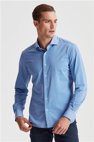 Mavi Vintage Teknik Kumaş Gömlek 