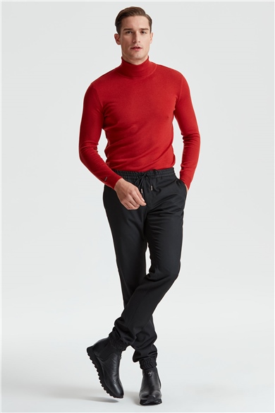 Siyah Eşofman Model Pamuk Erkek Pantolon