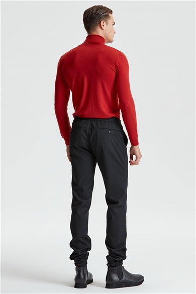 Siyah Eşofman Model Pamuk Erkek Pantolon