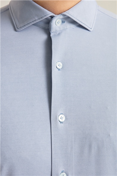 Vintage Mavi Teknik Kumaş Gömlek